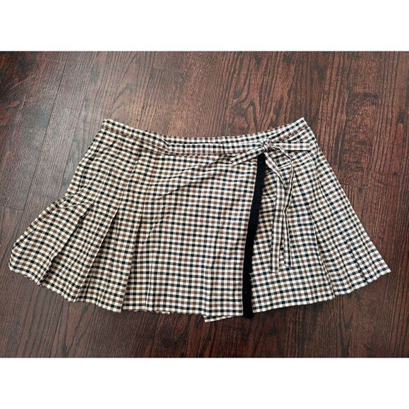 Free People Anna Sui Mini Plaid Kilt Skirt Size M NWT - Picture 6 of 12